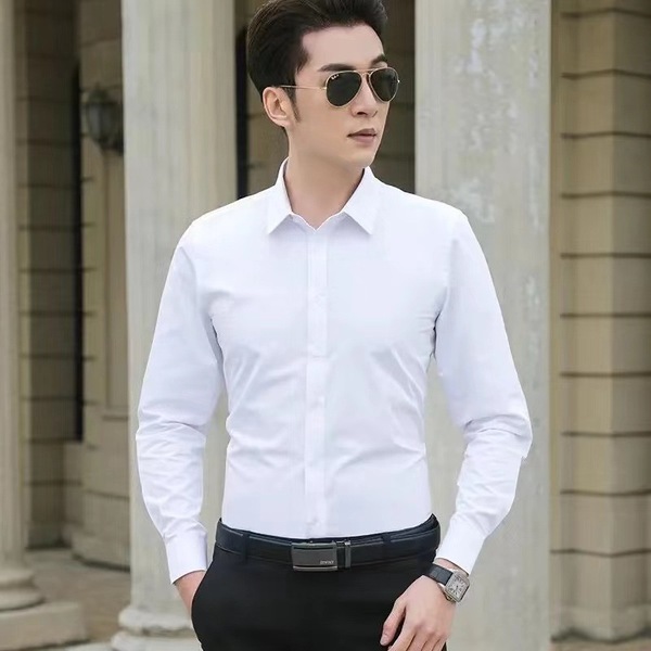 eg White Shirt Men's Long-sleeved Slim-fit Spring