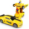 v Electric Transforming Police Car Robot Toy