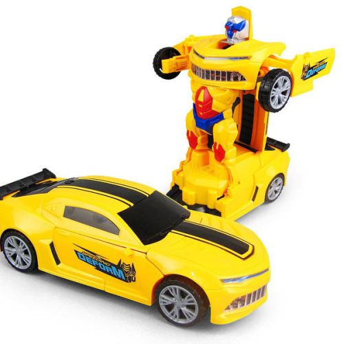 v Electric Transforming Police Car Robot Toy